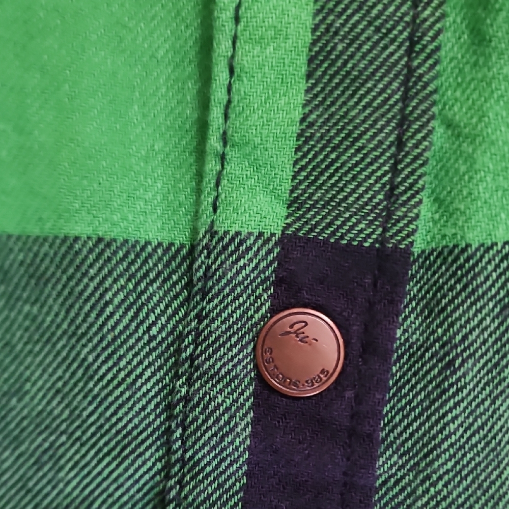 JNCO Green and Black Checkered Casual Button down Shirt - Picture 5 of 8